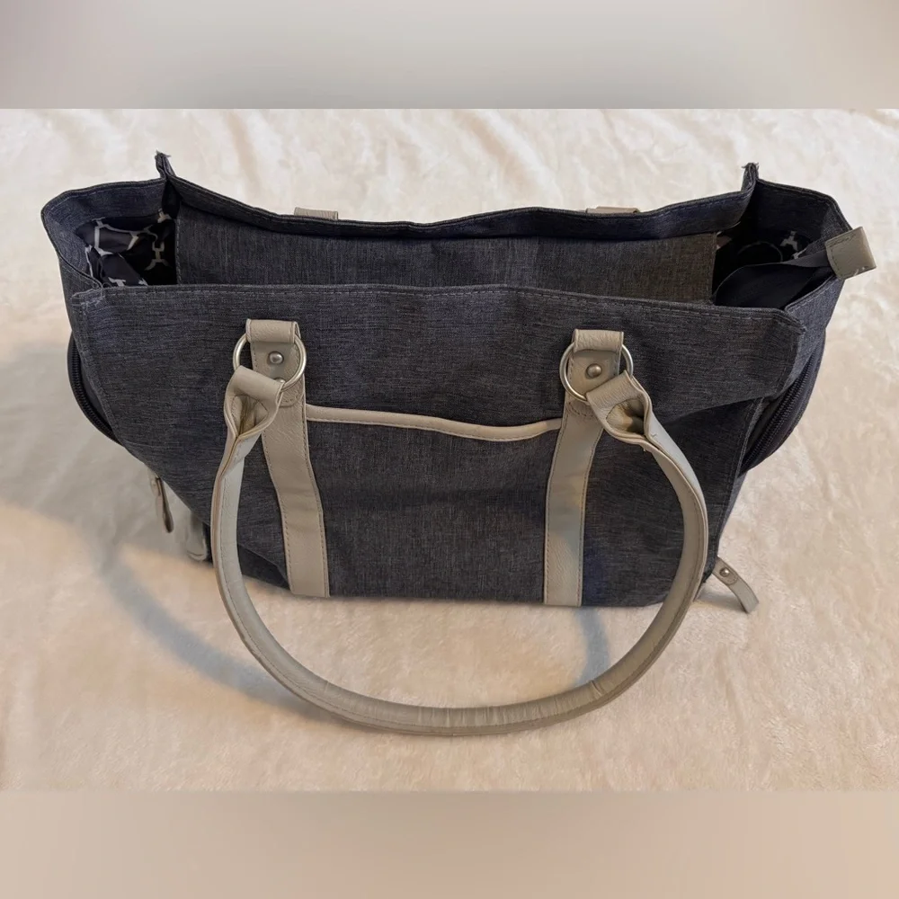 Bananafish Diaper Bag.  New Condition/ Never used.  Light navy and taupe/tan.